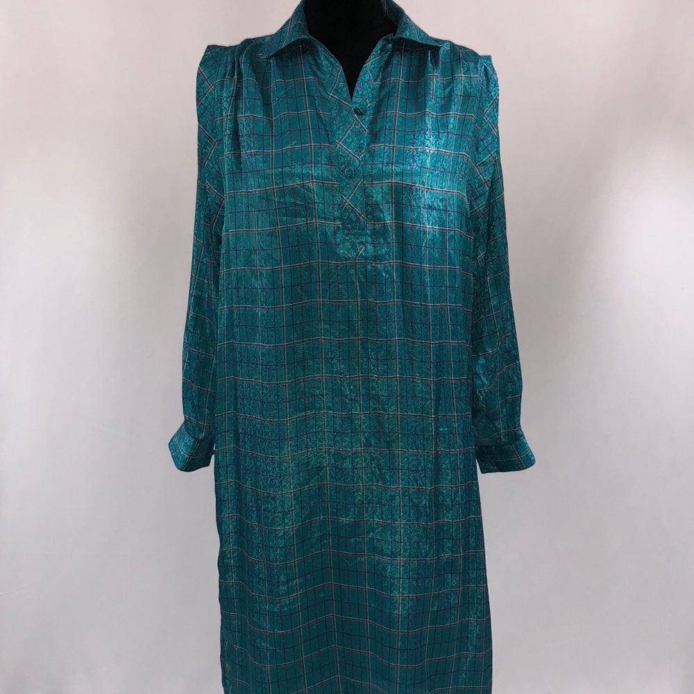 MS.CHAUS Ladies Small Blue Dress 100% Polyester